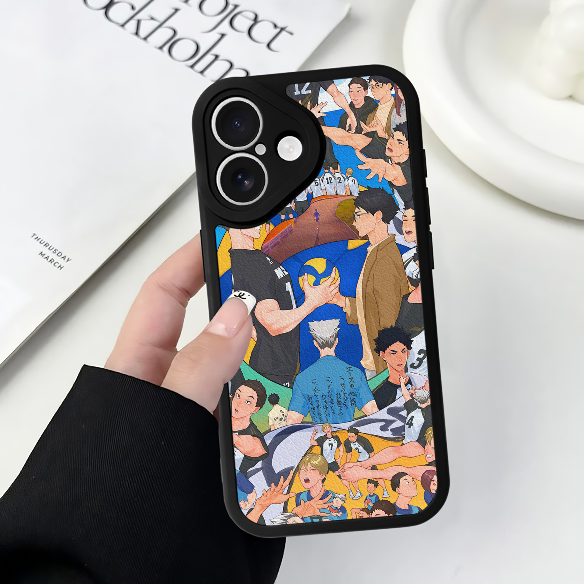 （画像用） ハイキュー!! Haikyu!! 【iPhone 16シリーズ対応】シリコンスマホケース（レザー調） 材質：シリコン